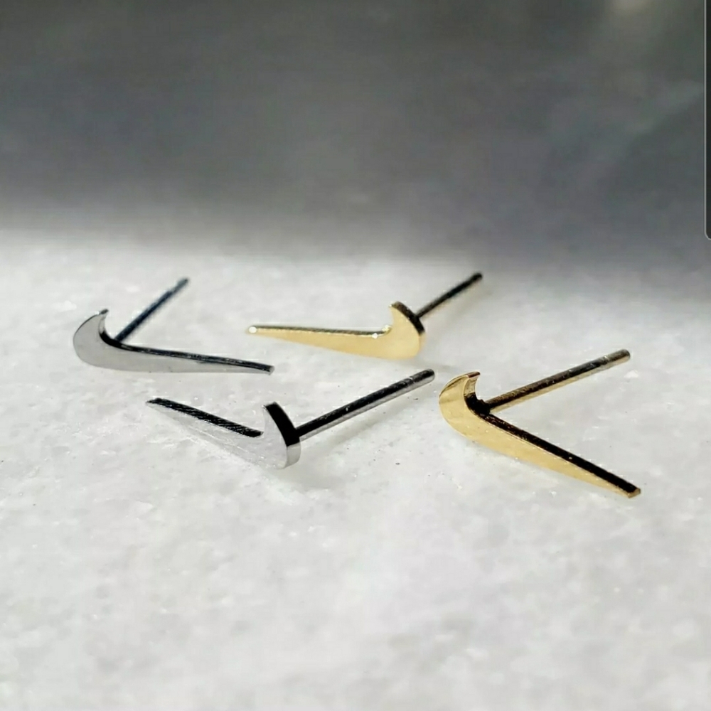 Nike swoosh stud earrings
